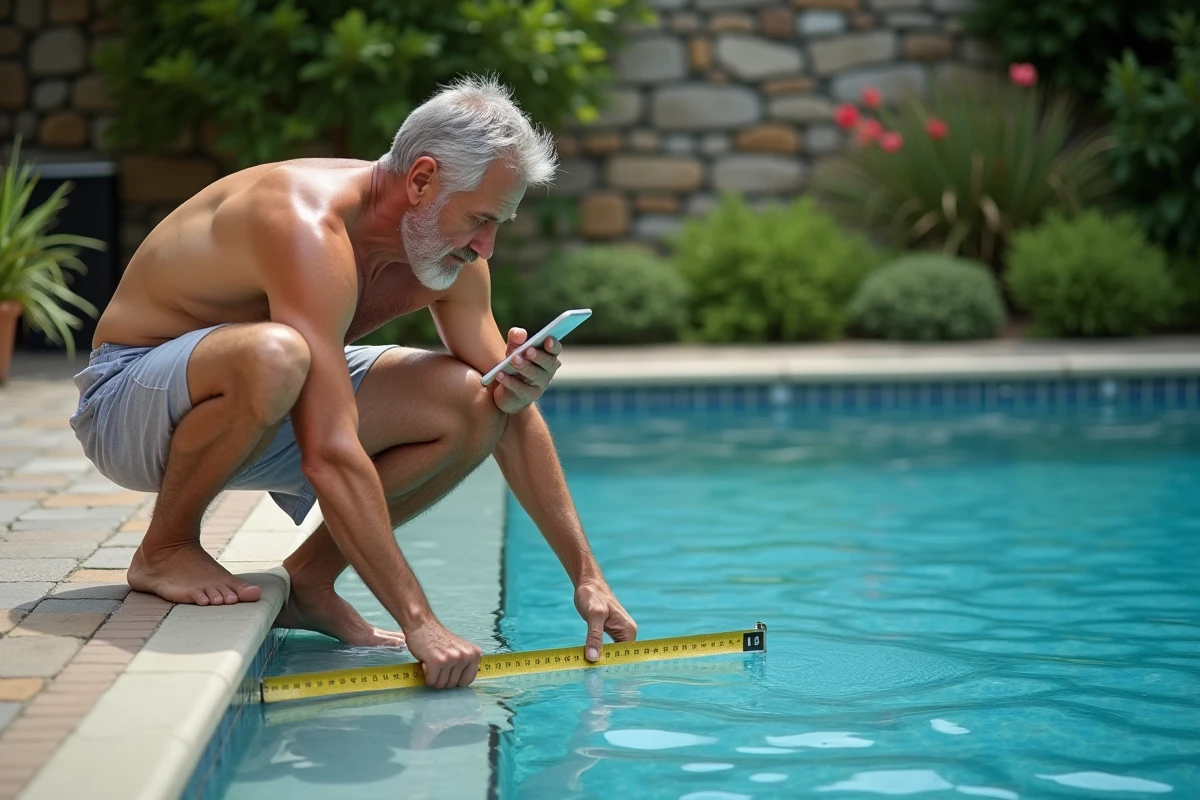 Homme mesurant la profondeur d