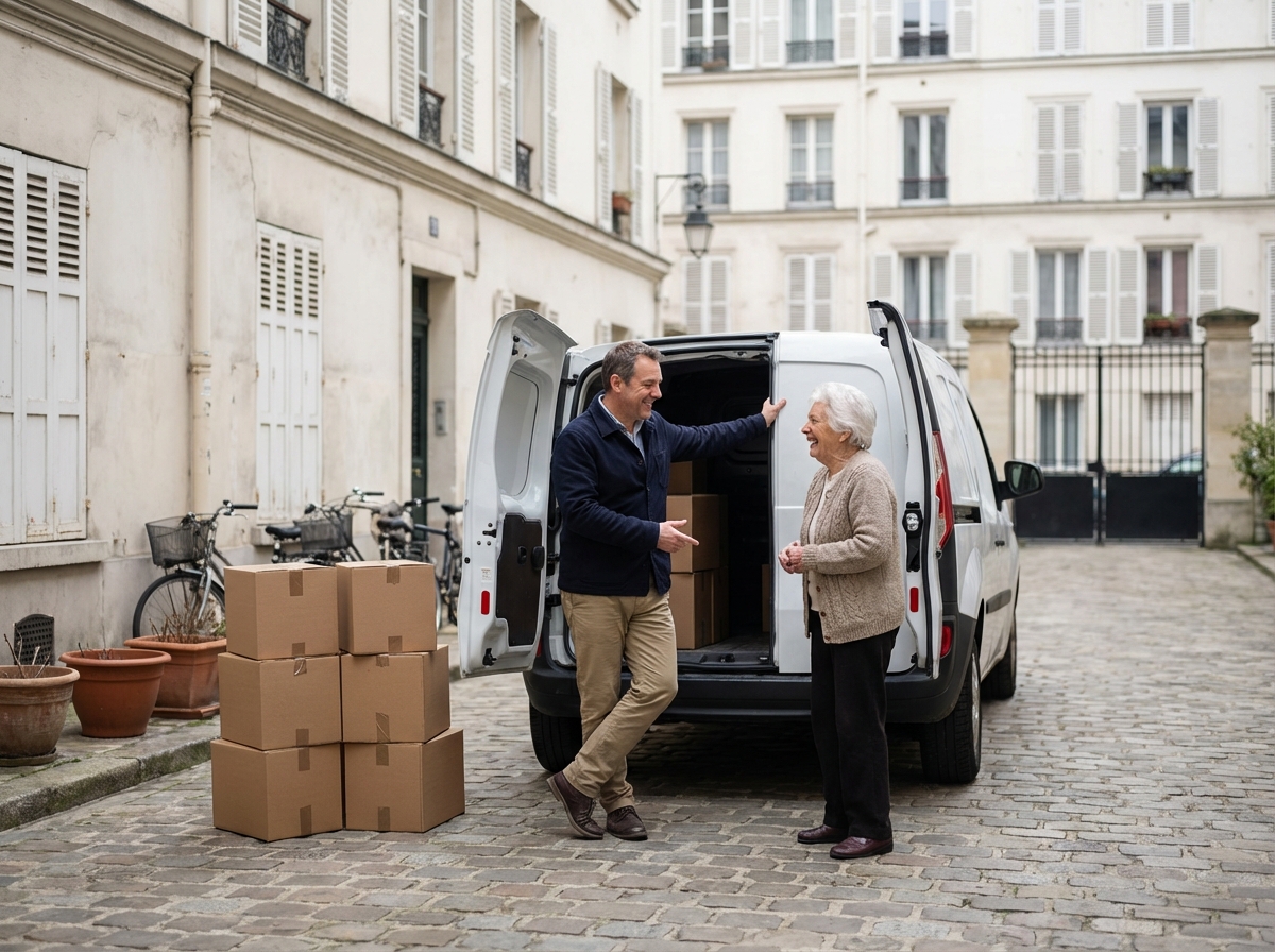 Homme discutant avec un voisin près d