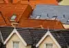 bird's eye view of assorted-color roof tiles